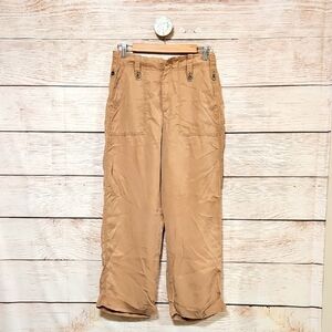 Free People Tan Beige Casual Cargo Cuffed Pants 6